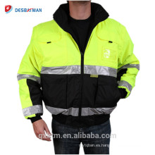ANSI clase 3 Rflective alta visibilidad chaqueta de seguridad de invierno ropa de trabajo al por mayor Hi Vis sudadera con capucha ropa de trabajo